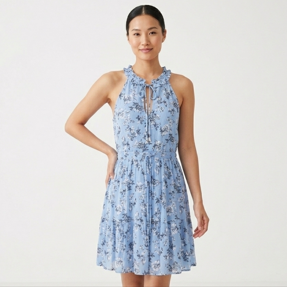 Adorable Blue Floral Mini Dress EUC